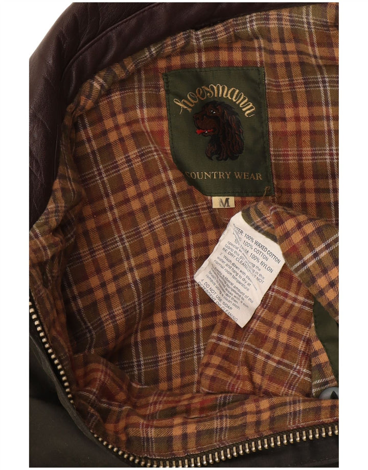 Vintage muška jakna od voštanog pamuka UK 38, pamuk srednje zelene boje