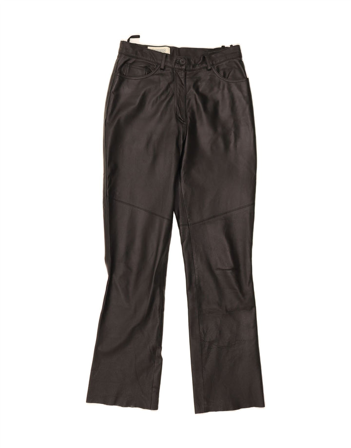 CANDA Womens Straight Leather Trousers EU 38 Medium W28 L31 Black Leather Vintage Canda and Second-Hand Canda from Messina Hembry 