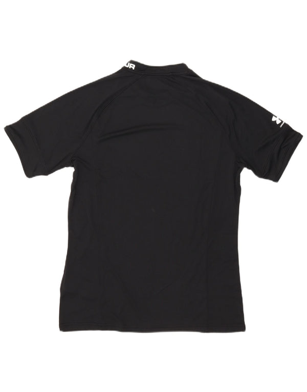 Veliki crni poliesterski gornji dio majice kratkih rukava Under Armour Heat Gear Graphic