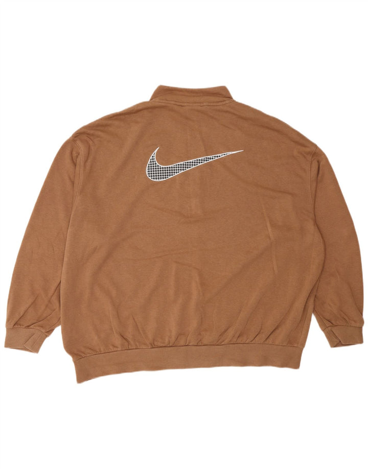 Nike Ženska prekomjerna trenirka s grafičkim motivima UK 16 Veliki smeđi pamuk