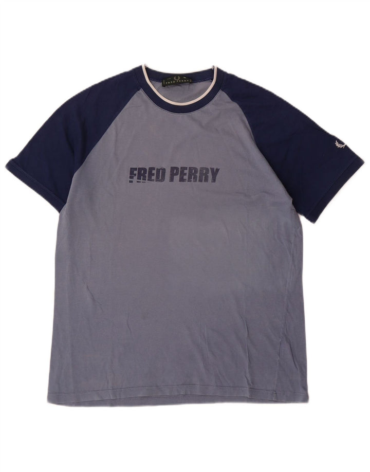 FRED PERRY Muška majica kratkih rukava s grafičkim motivima srednje plave boje