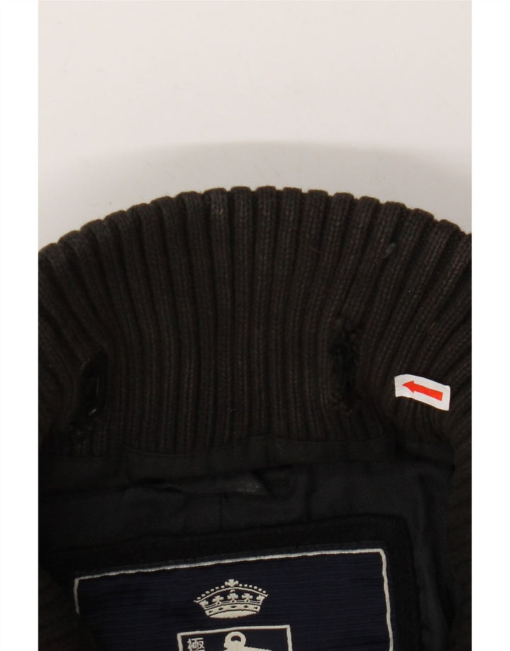 SUPERDRY muški graškasti kaput UK 44 2XL crna vuna