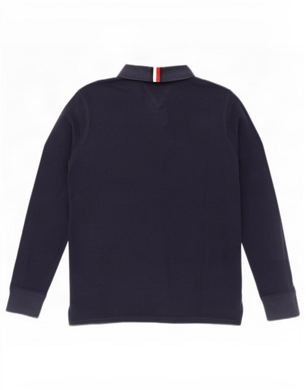 Tommy Hilfiger Boys Graphic Polo Shirt 15-16 Years Navy Blue Colourblock