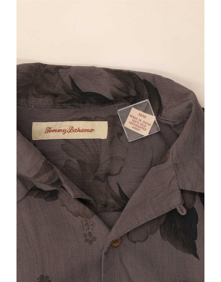 Tommy Bahama muška košulja kratkih rukava srednje sive cvjetne svile