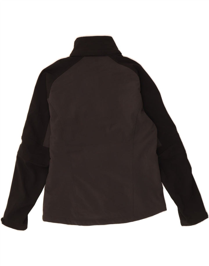 VINTAGE Womens Windbreaker Jacket UK 16 Large Black Colourblock Polyester Vintage Vintage and Second-Hand Vintage from Messina Hembry 