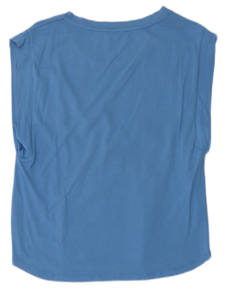 BENETTON Ženska široka majica kratkih rukava UK 6 XS, plavi pamuk