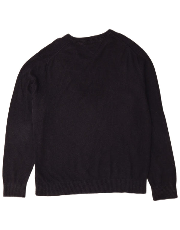 Tommy Hilfiger muški džemper s V-izrezom XL tamnoplavi pamuk