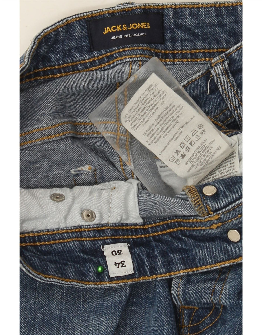JACK & JONES Muške uske traperice W34 L30 Plavi pamuk