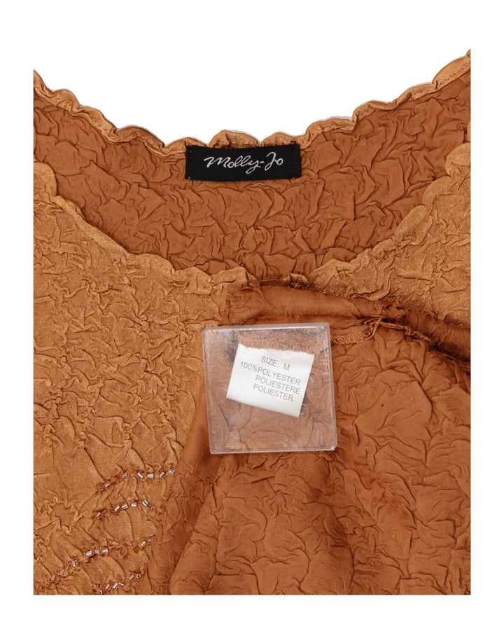 VINTAGE Womens Blouse Top UK 12 Medium Brown Polyester Vintage Vintage and Second-Hand Vintage from Messina Hembry 