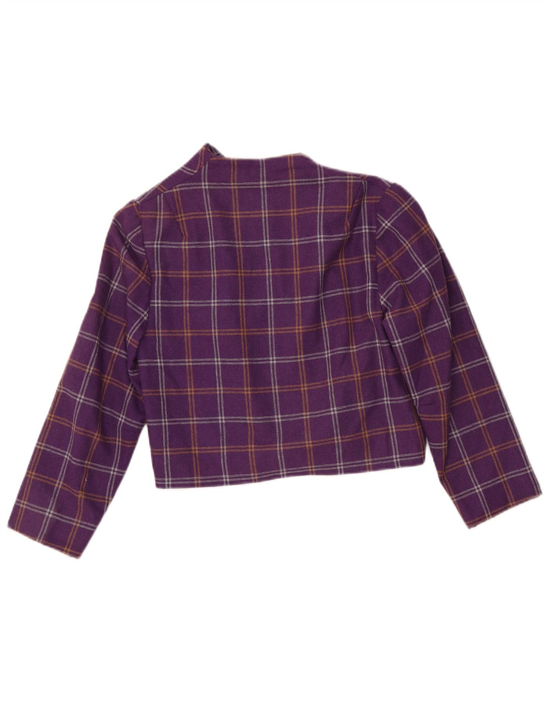 VINTAGE ženska bolero jakna UK 10 mali ljubičasti karirani