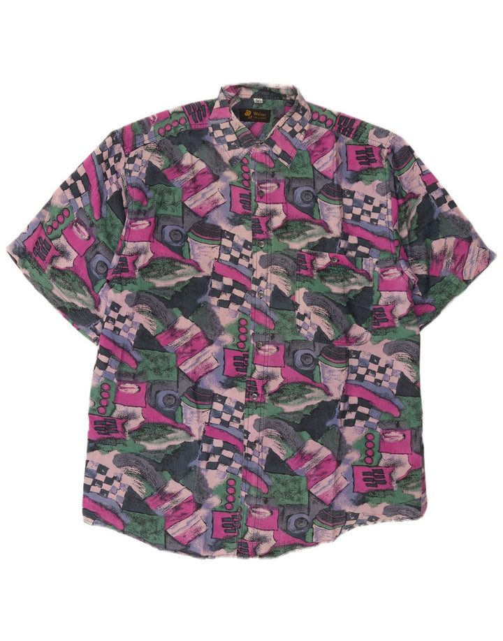 Vintage muška košulja s apstraktnim uzorkom, veličina 39/40, srednje višebojna