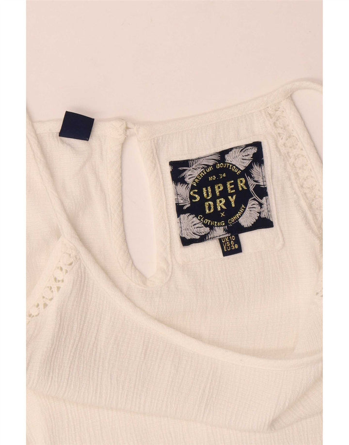 Superdry ženska prevelika bluza bez rukava UK 10 Mala bijela
