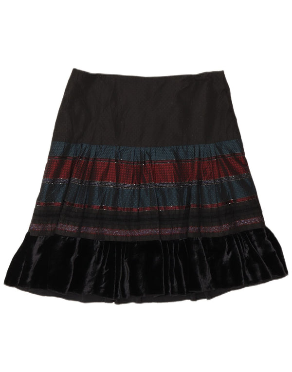 Benetton ženska suknja A-kroja W30 srednje crne pruge