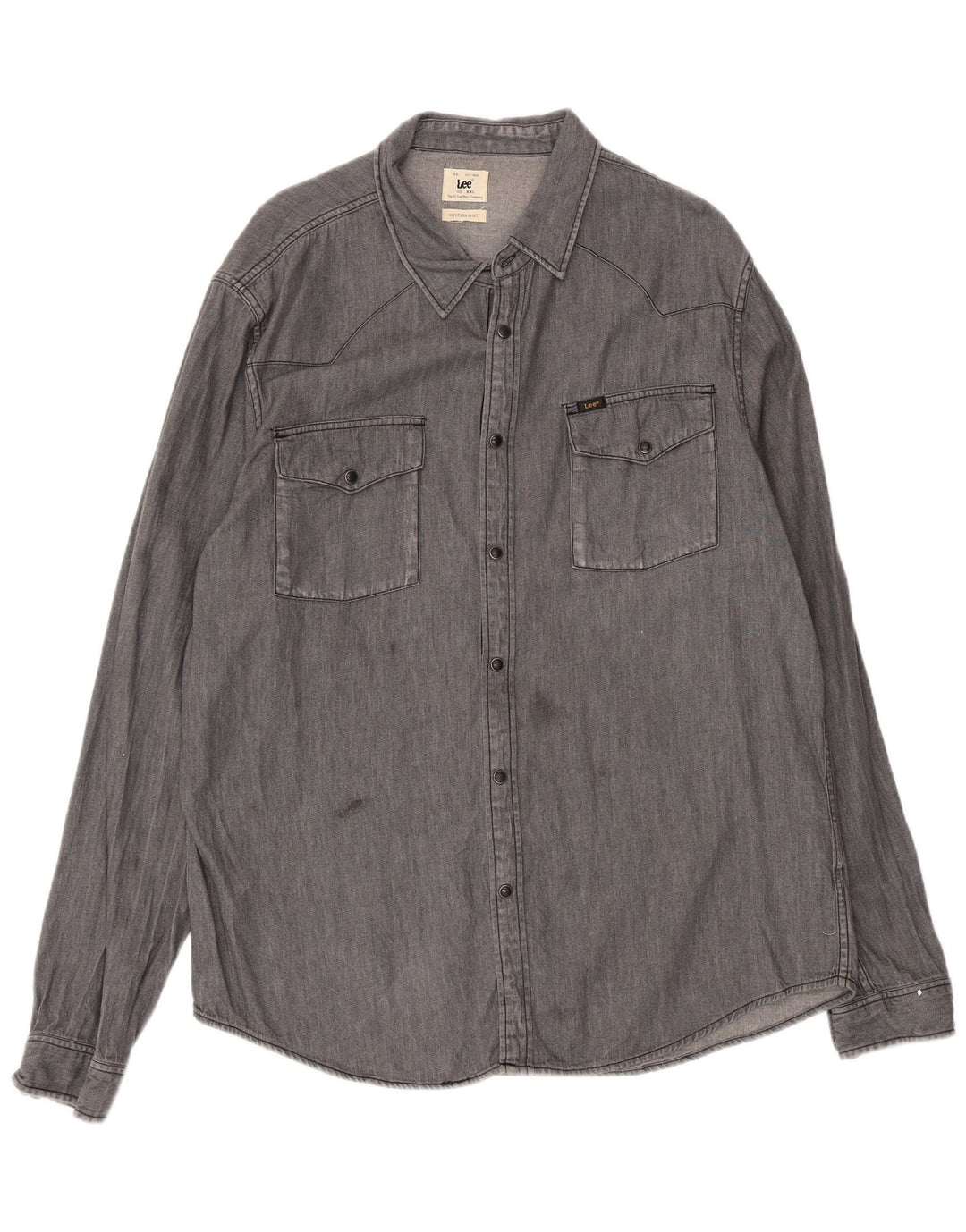 Lee muška udobna Western košulja 2XL sivi pamuk
