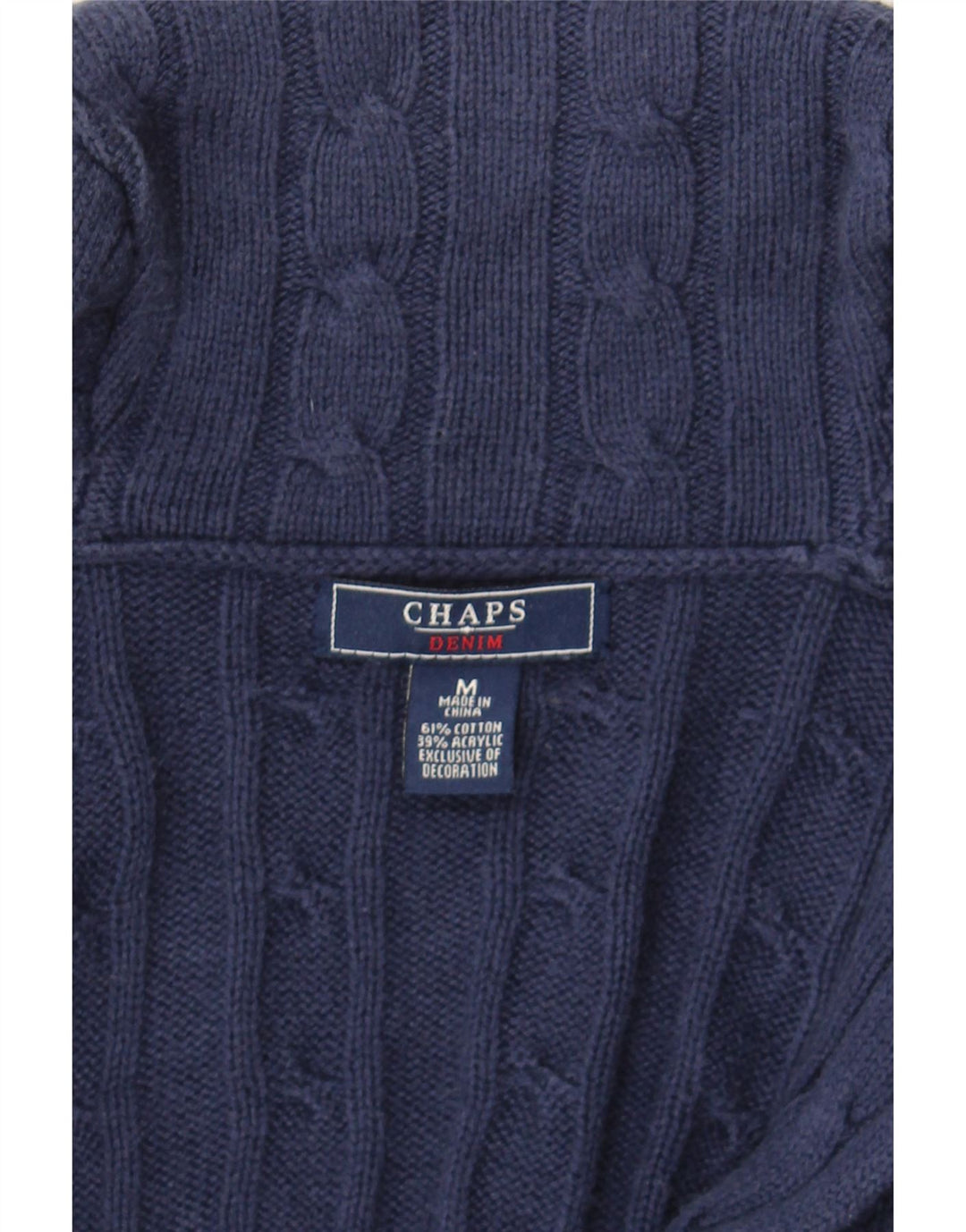 CHAPS Womens Cardigan Sweater UK 14 Medium Navy Blue Cotton Vintage Chaps and Second-Hand Chaps from Messina Hembry 
