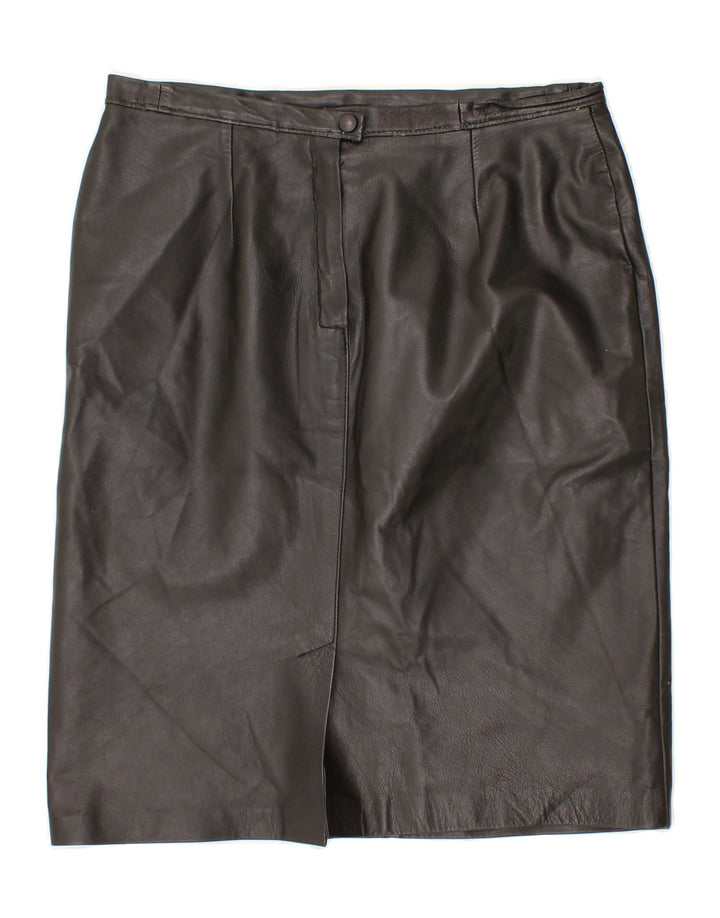 VINTAGE Womens Leather Skirt W32 Large Black Vintage Vintage and Second-Hand Vintage from Messina Hembry 