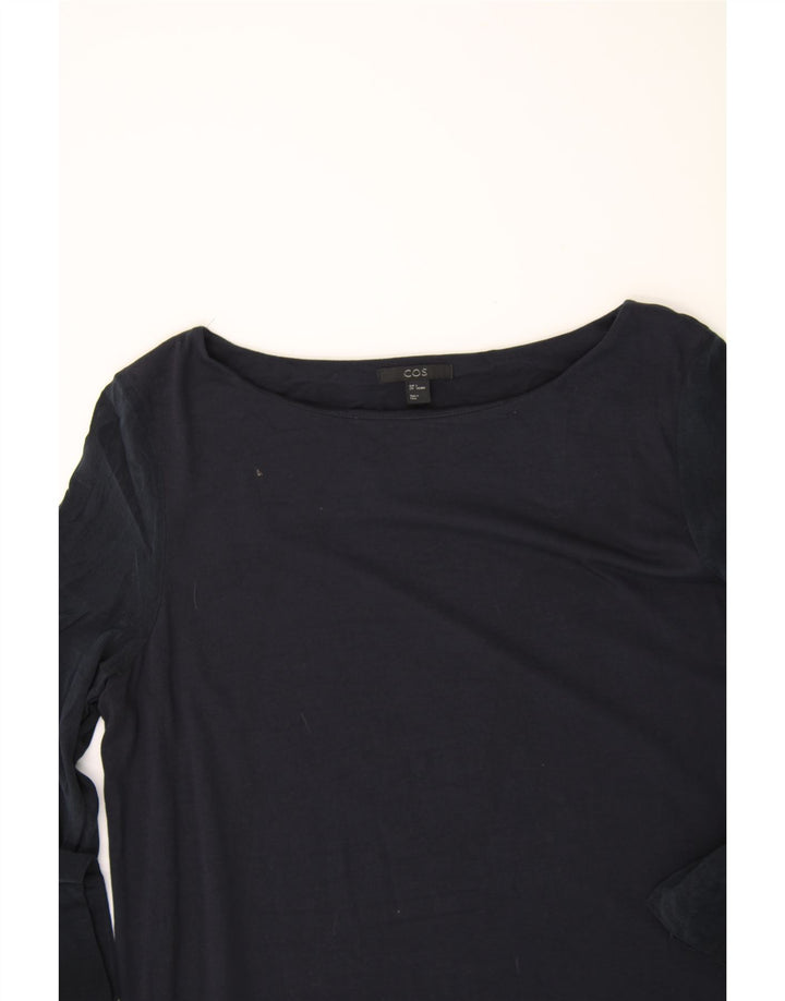 COS Womens 3/4 Sleeve Shift Dress UK 10 Small Navy Blue Vintage Cos and Second-Hand Cos from Messina Hembry 
