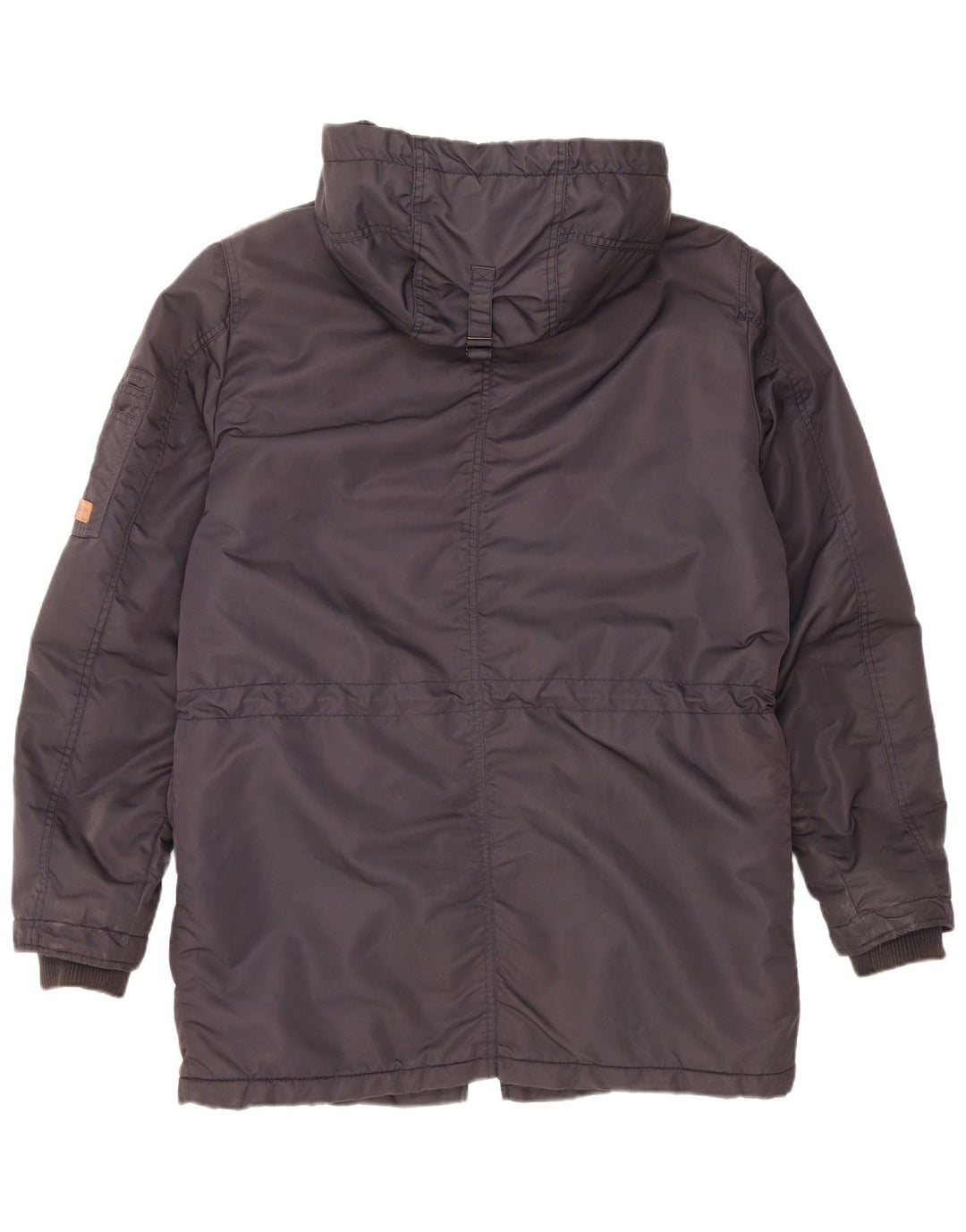 JACK & JONES Mens Hooded Parka Jacket UK 38 Medium Black Cotton