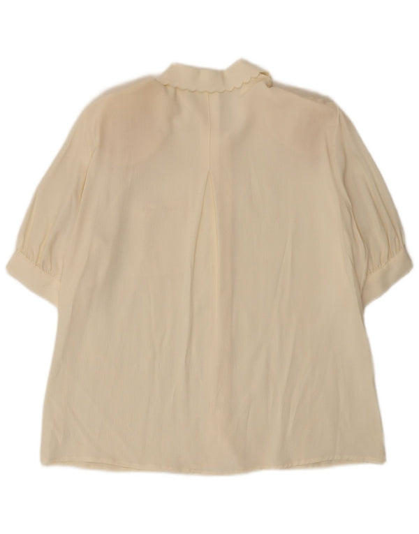 Vintage ženska košulja bluza 3/4 rukava UK 16 Large Off White