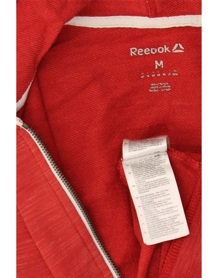 Reebok muška pulover s kapuljačom s patentnim zatvaračem srednje crvene boje
