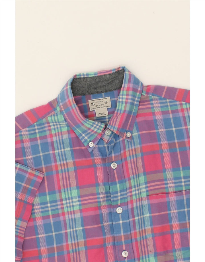 J. CREW Mens Short Sleeve Shirt Small Pink Check Cotton Vintage J. Crew and Second-Hand J. Crew from Messina Hembry 