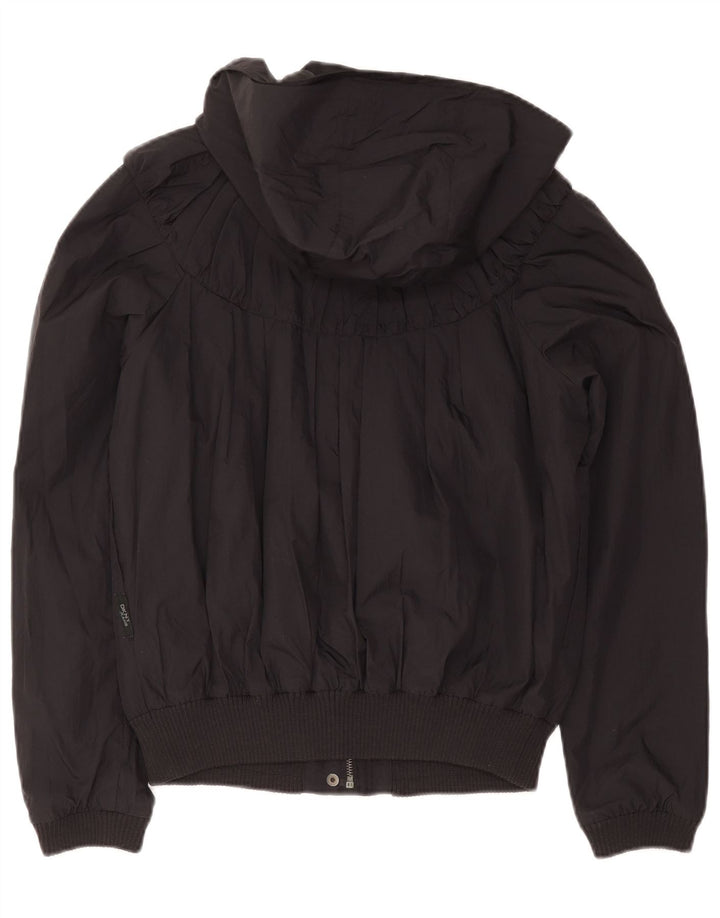 Dkny ženska bomber jakna s kapuljačom UK 14 Srednji crni najlon