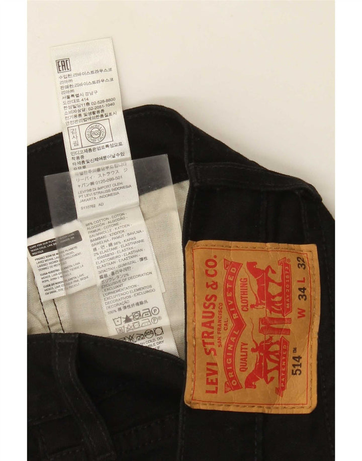 Levi's muške 514 ravne traperice W34 L26 crni pamuk