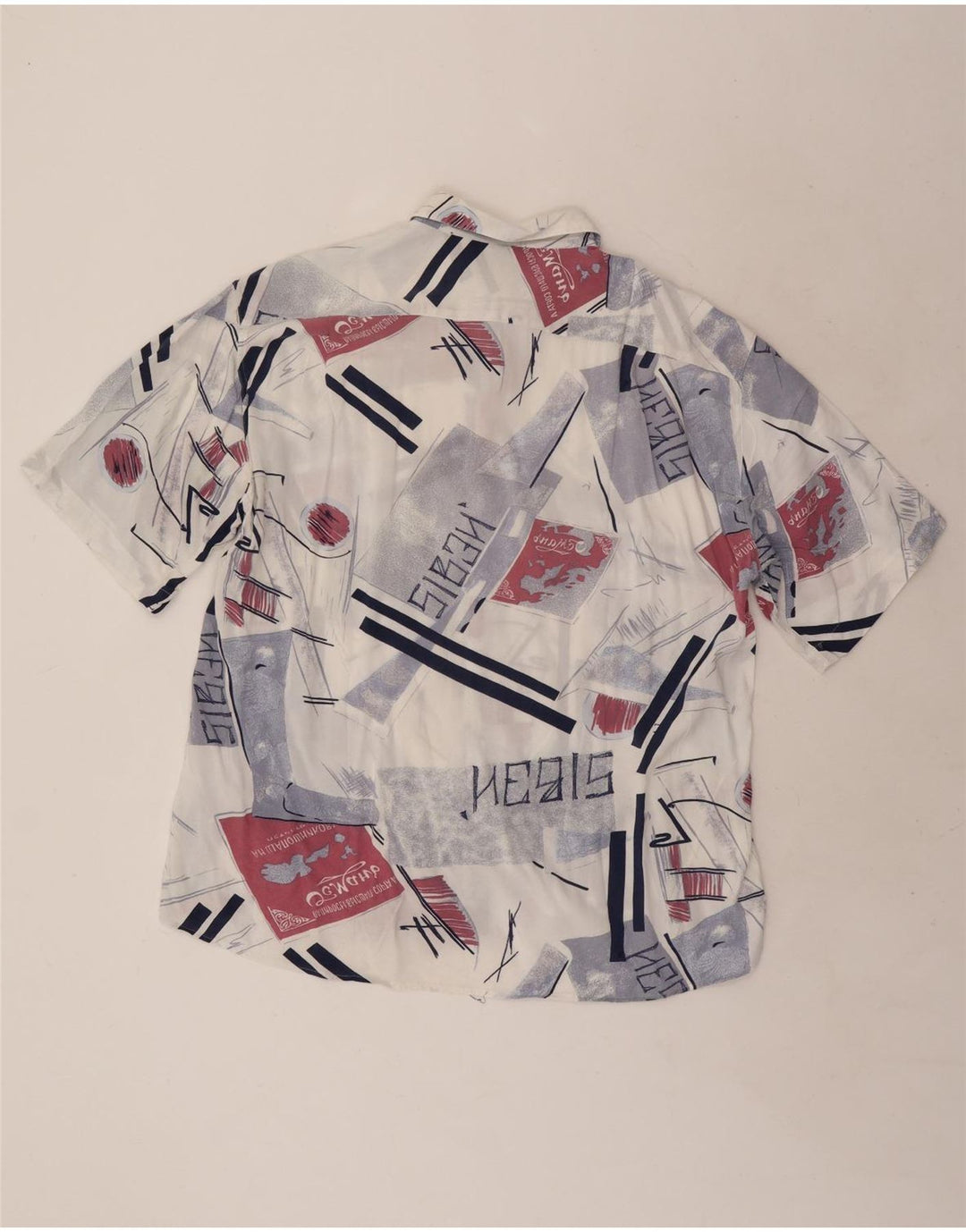Vintage muška košulja kratkih rukava XL višebojna geometrijska