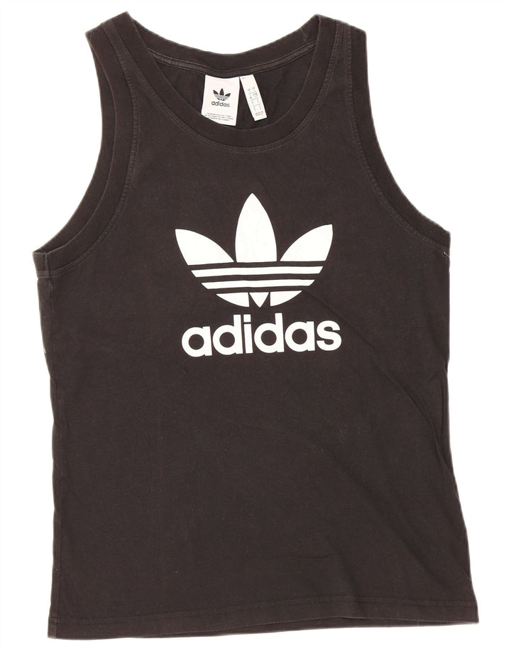 ADIDAS muški grafički gornji dio prsluka mali crni pamuk