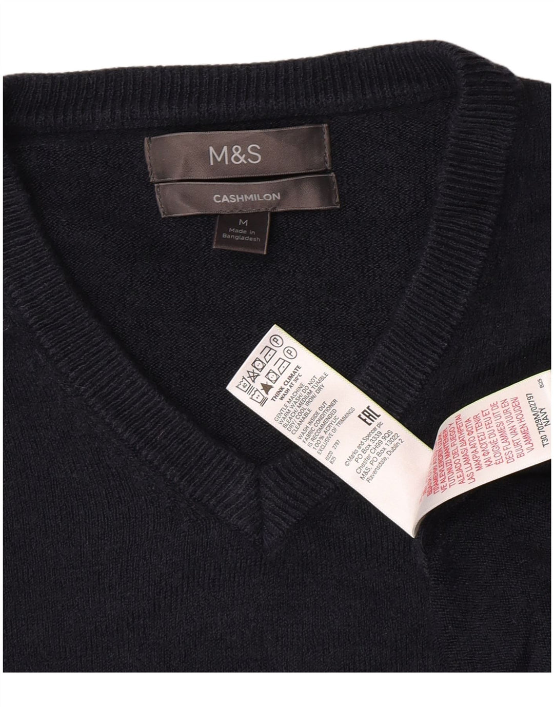 Marks & Spencer muški džemper s V-izrezom srednje tamnoplave akrilne boje