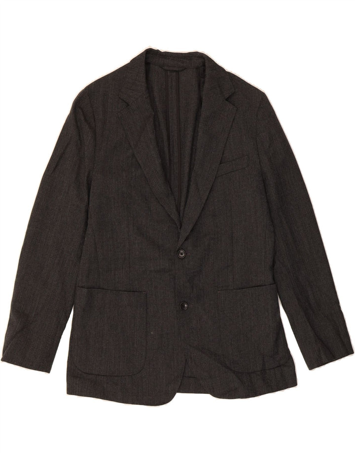 BONOBOS Mens Slim Fit 2 Button Blazer Jacket UK 40 Large Grey Wool Classic Vintage BONOBOS and Second-Hand BONOBOS from Messina Hembry 