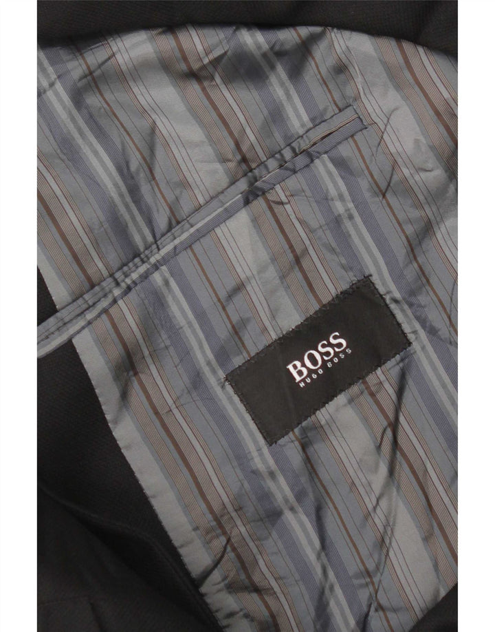 Hugo Boss Muška jakna sa 3 gumba EU 56 3XL Crna djevičanska vuna