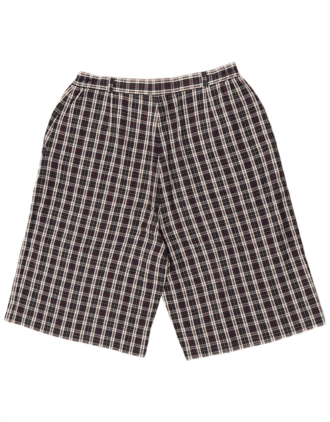 Vintage ženske chino kratke hlače W30 Srednje tamnoplavi karirani pamuk