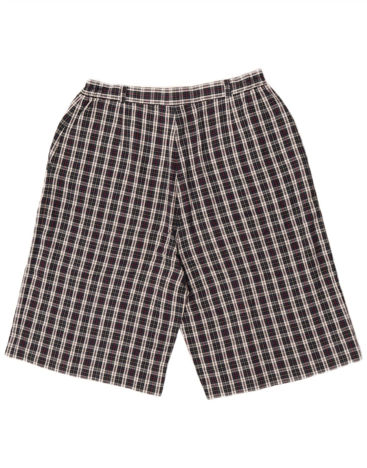 Vintage ženske chino kratke hlače W30 Srednje tamnoplavi karirani pamuk