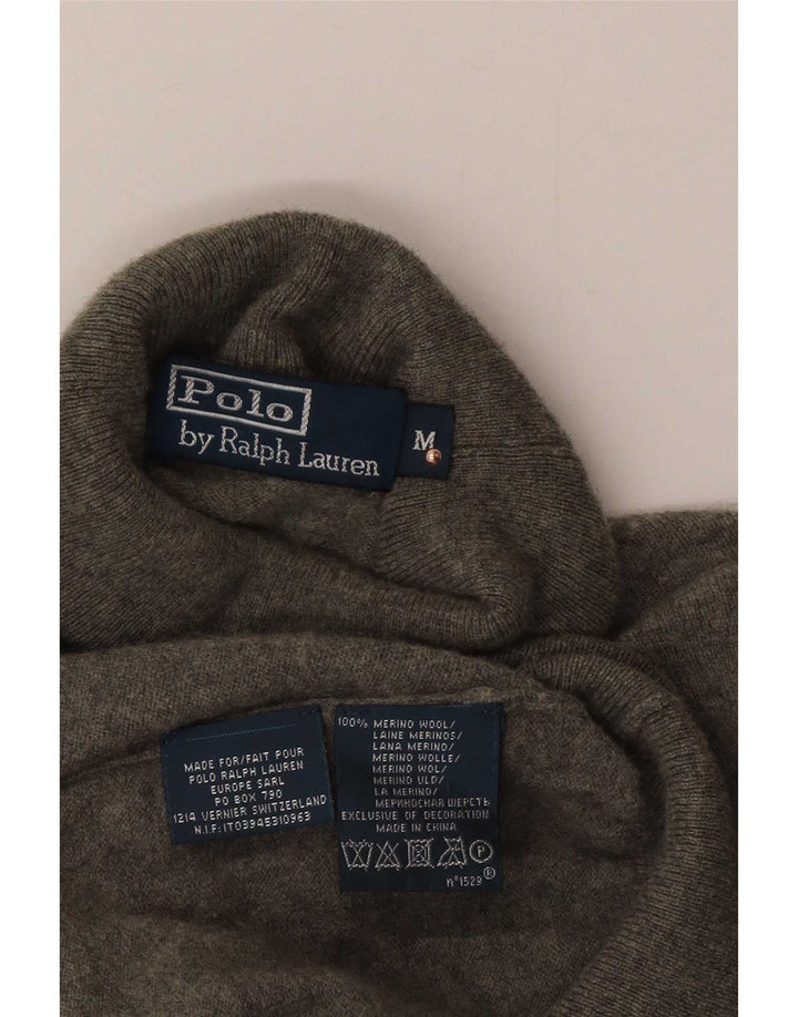 Polo Ralph Lauren muški džemper s rol izrezom srednje sive vune