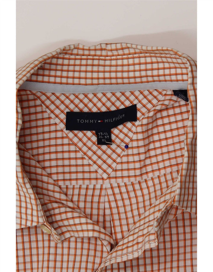 Tommy Hilfiger muška košulja veličina 17 1/2 XL narančasta karirana