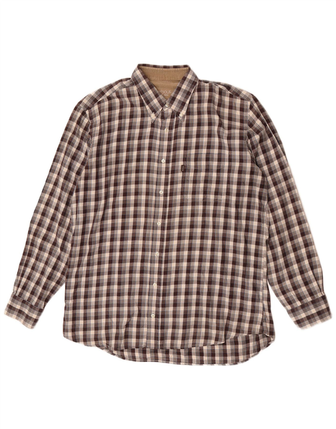 Barbour muška flanelska košulja, veliki smeđi karirani pamuk
