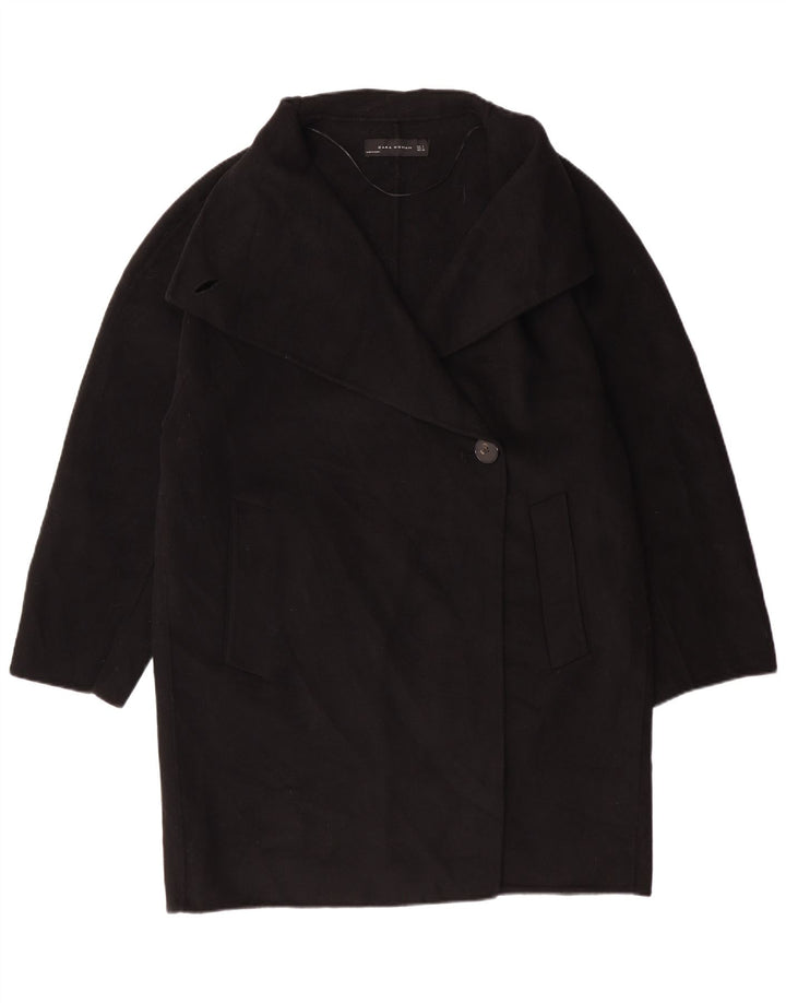 ZARA ženski kaput UK 16 velika crna vuna