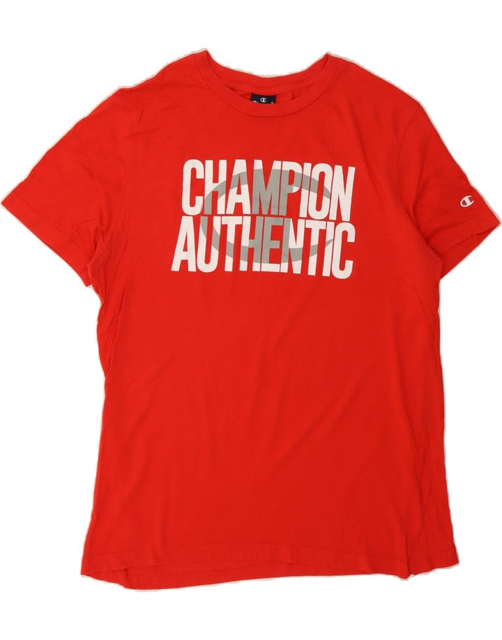 CHAMPION Mens Graphic T-Shirt Top Large Red Cotton Vintage Champion and Second-Hand Champion from Messina Hembry 