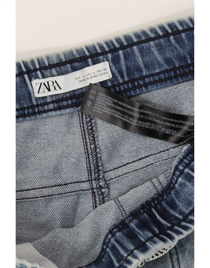 Zara muške traper kratke hlače Large W32 plavi pamuk
