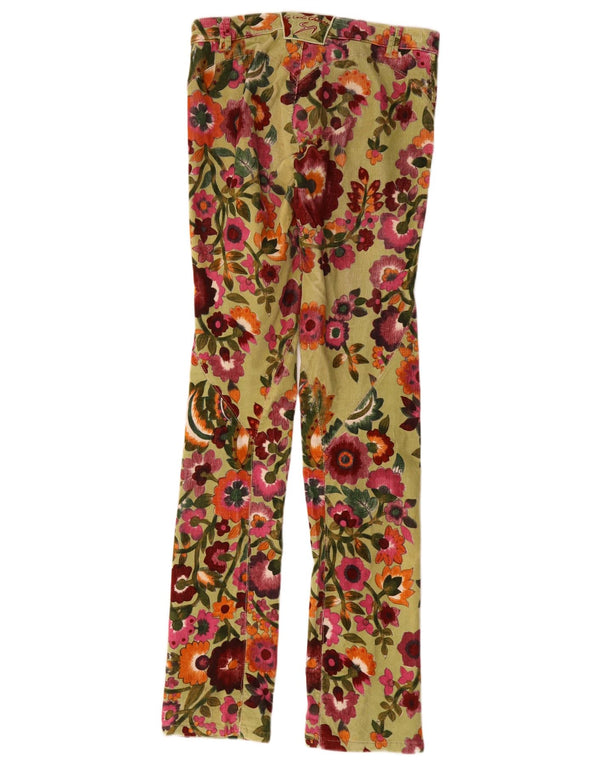 9.2 by Carlo Chionna Womens Low Waist Corduroy Trousers W28 L34 Green