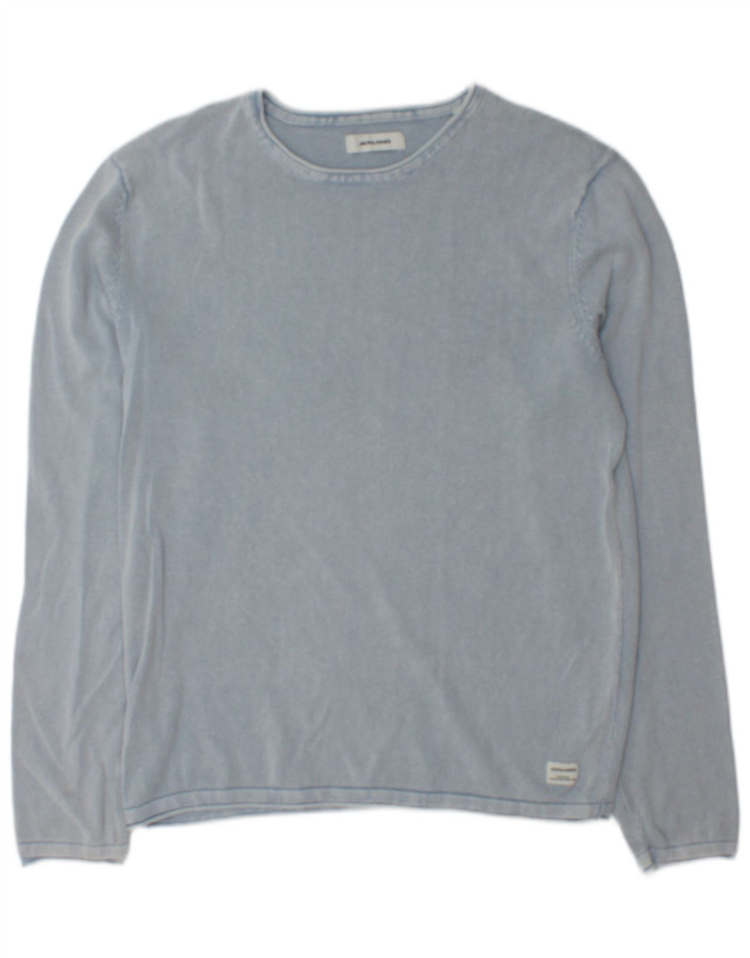 Jack & Jones muški džemper s veznim izrezom Srednje plavi pamuk