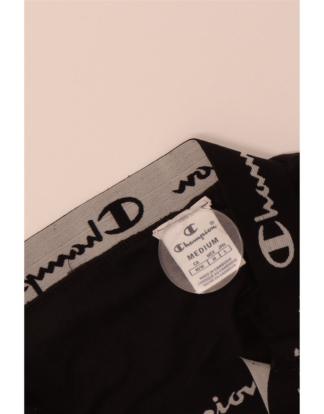CHAMPION Womens Graphic Tracksuit Trousers UK 12 Medium  Black