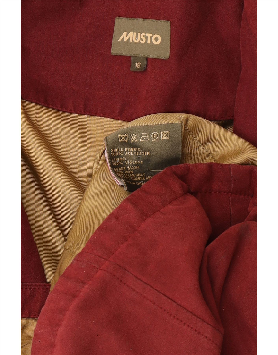 Musto ženska pomoćna jakna UK 16 veliki bordo poliester