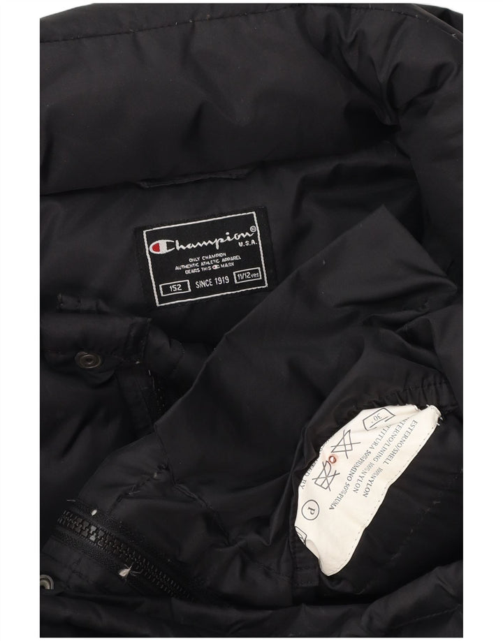 Podstavljena jakna s kapuljačom CHAMPION 11-12 godina, crni poliester