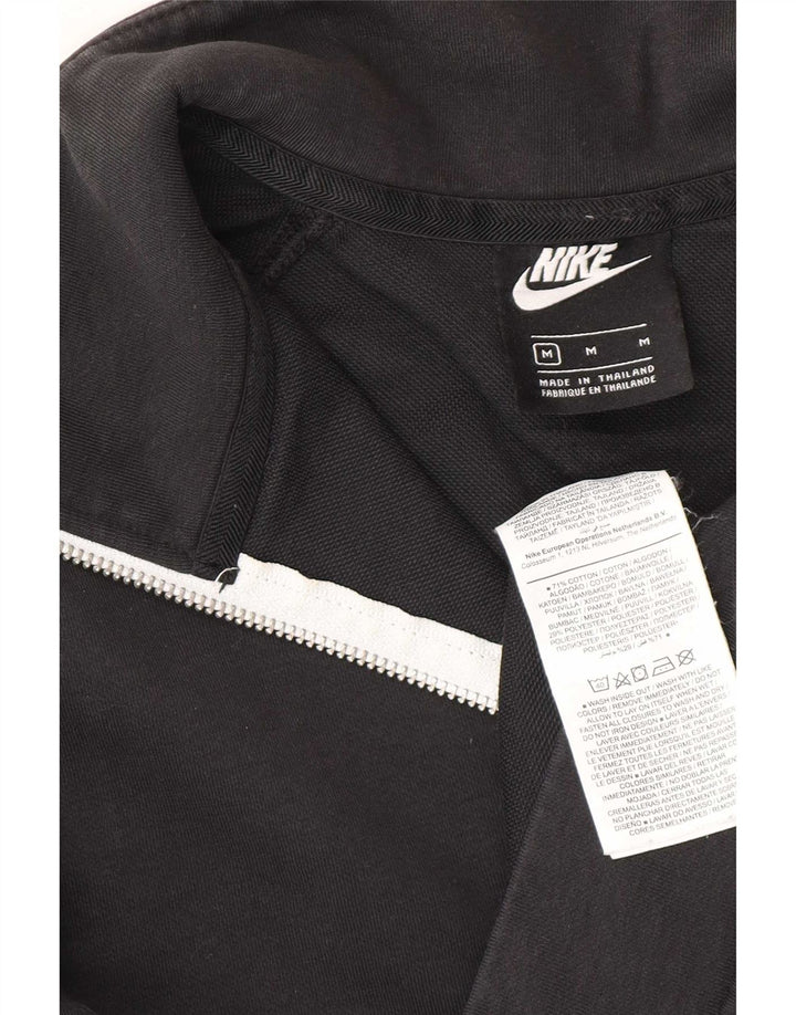 Nike muška majica s izrezom na patentni zatvarač Srednji crni pamuk