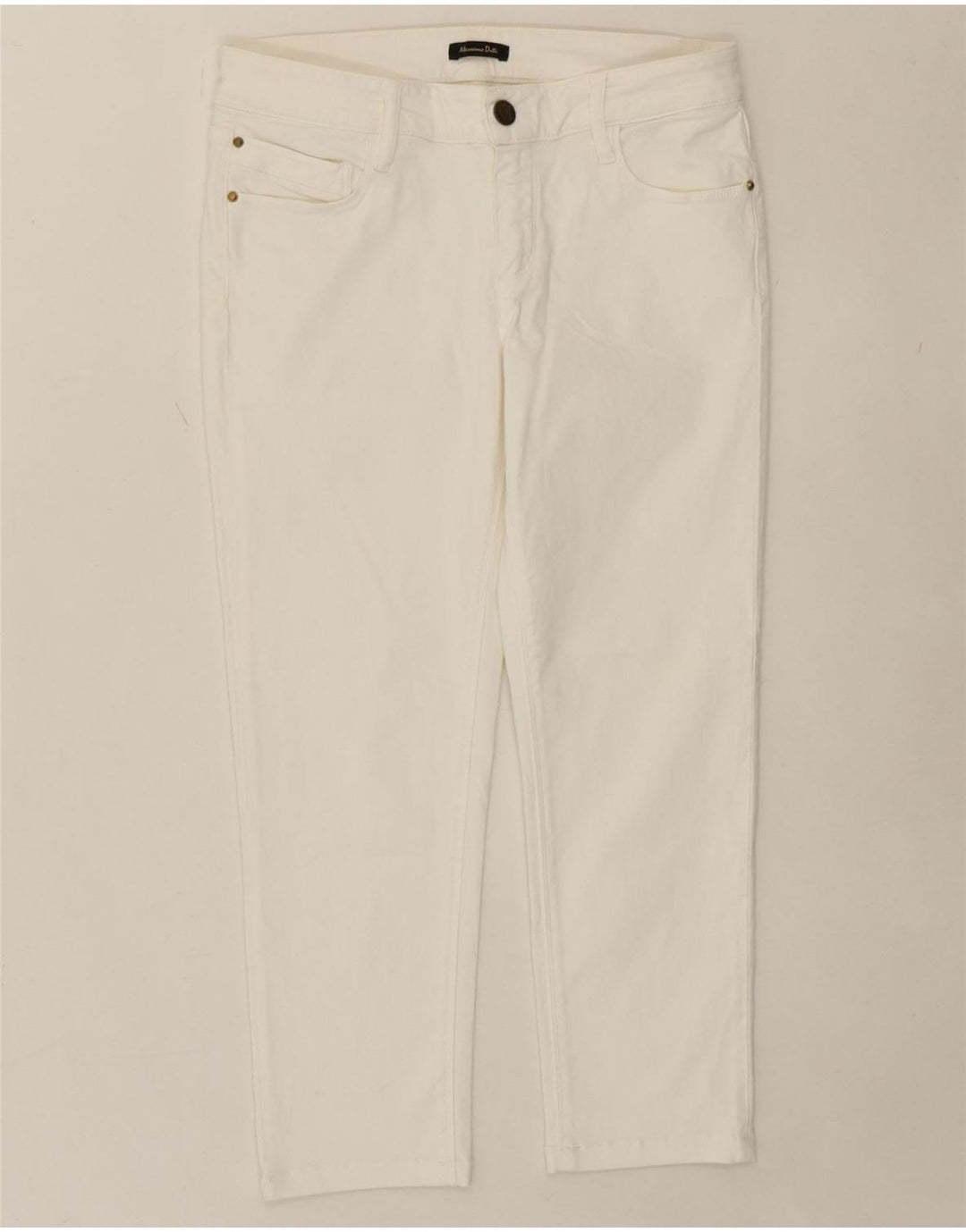 MASSIMO DUTTI Womens Slim Cropped Jeans EU 40 Medium W30 L22 White Vintage Massimo Dutti and Second-Hand Massimo Dutti from Messina Hembry 