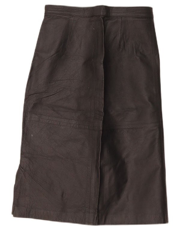 Vintage ženska kožna suknja W28 srednje crna