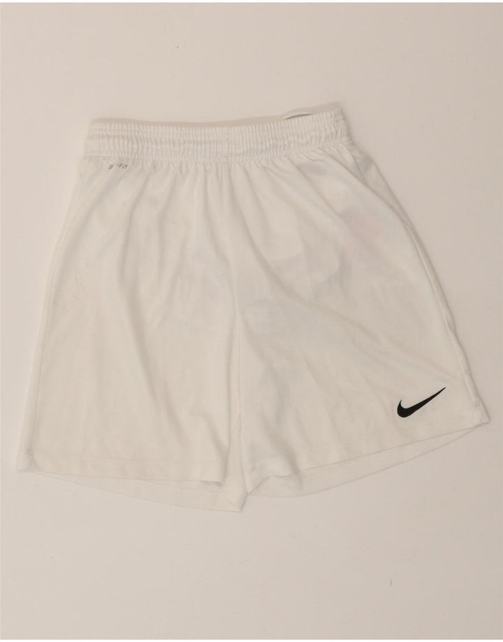 NIKE Boys Dri Fit Sport Shorts 12-13 Years Large White Polyester Vintage Nike and Second-Hand Nike from Messina Hembry 