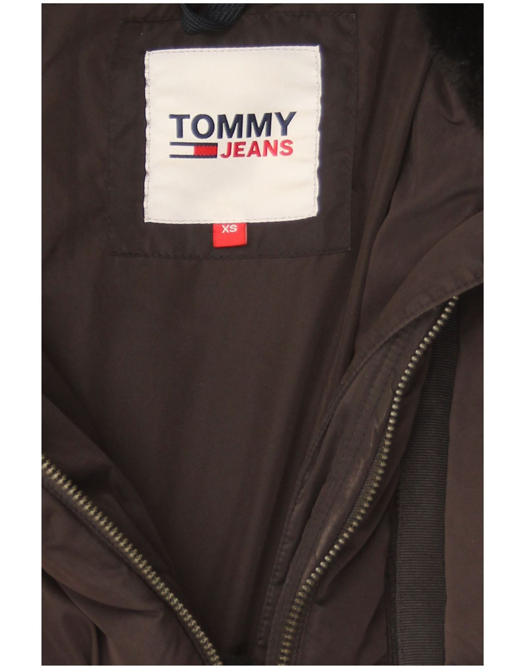Tommy Hilfiger ženska kratka prevelika podstavljena jakna UK 6 XS sivi poliamid
